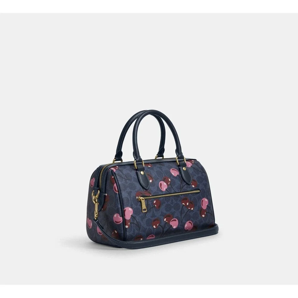 Coach Rowan Satchel Bag In Signature Canvas With Cherry Print CY692 - Picture 9 of 15